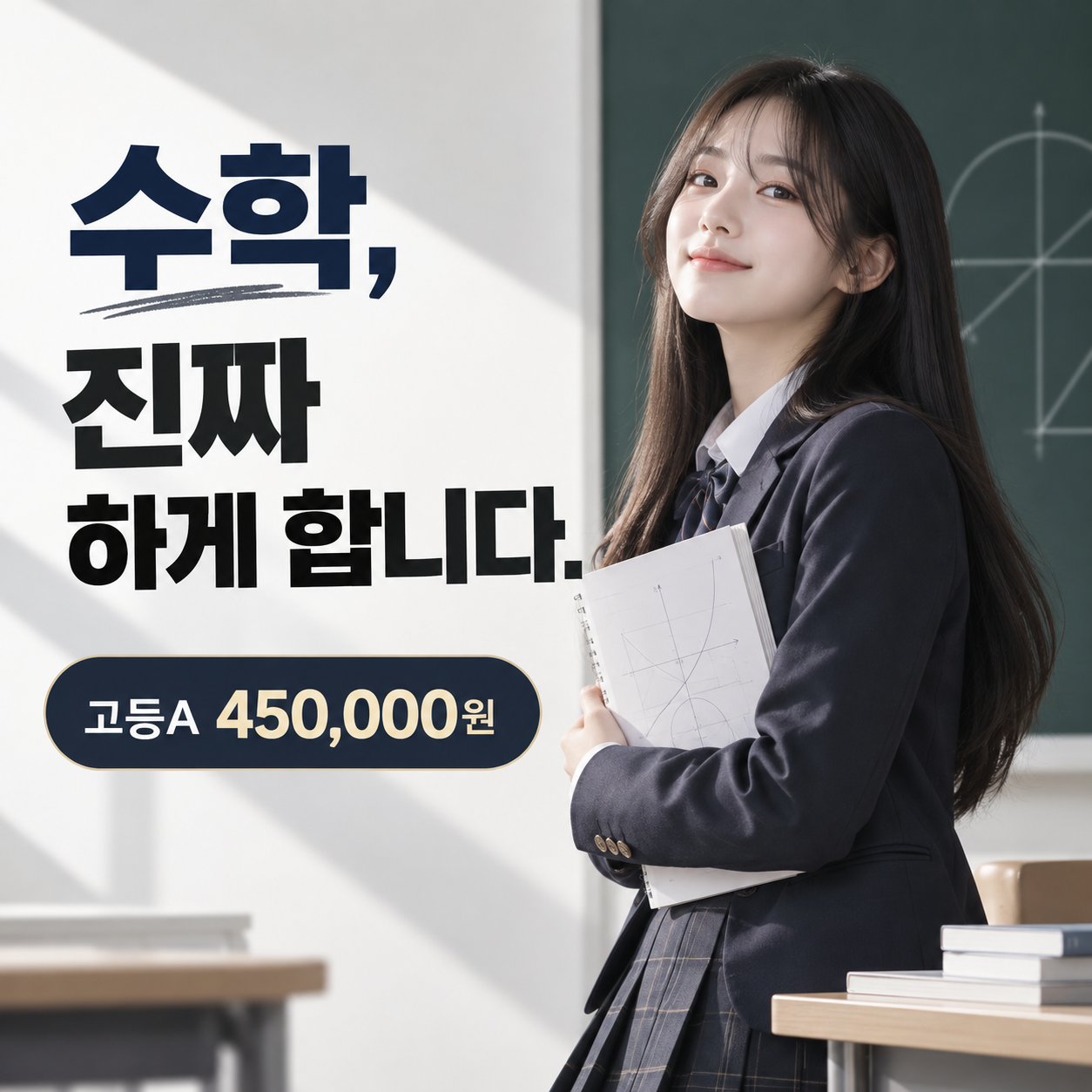 인스카이학원 고등부 대표 과정 고등A · 주 3회 · 월 450,000원 — 수학, 진짜 하게 합니다